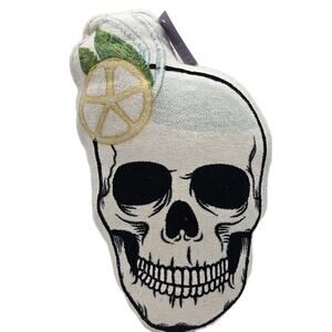 Skull Margarita Pillow 18" SUMMERWEEN TROPICAL GOTH Mary & Edgar Emo Grunge NEW